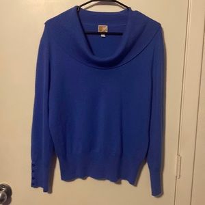 Long sleeve, cowl neck, lavender sweater.     JM Collection size L petite.